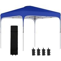 Outsunny Pop Up Gazebo Foldable With Wheeled Carry Bag & 4 Weight Bags - Blue, Blue