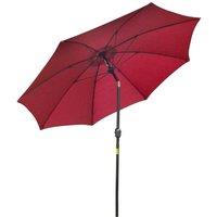 Outsunny Patio Umbrella Outdoor Sunshade Canopy With Tilt And Crank - Wine Red, Red