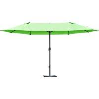 Outsunny Sun Umbrella Canopy Double-side Crank Sun Shade Shelter 4.6M - Green, Green
