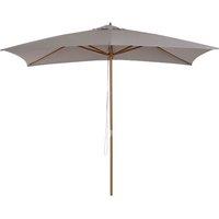 Outsunny Wooden Garden Parasol Sun Shade Patio Umbrella Canopy - Light Grey, Grey