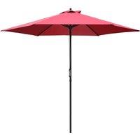 Outsunny 2.8m Patio Parasol 6 Ribs - Red, Red
