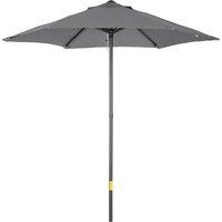 Outsunny 2M Parasol Patio Umbrella Outdoor Sun Shade With 6 Ribs - Dark Grey