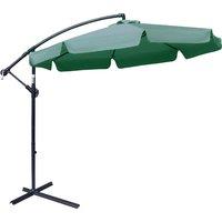 Outsunny 2.7m Cantilever Banana Parasol w/ Crank - Green, Green