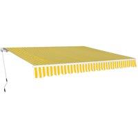 vidaXL Folding Awning Manual Operated 400cm Yellow/White, Yellow