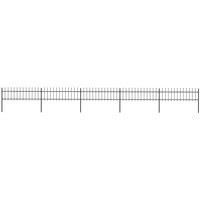 vidaXL Garden Fence With Spear Top Steel 8.5X0.6 M Black, Black