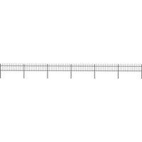 vidaXL Garden Fence With Spear Top Steel 10.2X0.6 M Black, Black