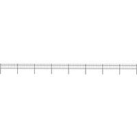 vidaXL Garden Fence With Spear Top Steel 13.6X0.6 M Black, Black