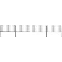 vidaXL Garden Fence With Spear Top Steel 6.8X0.8 M Black, Black