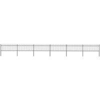 vidaXL Garden Fence With Spear Top Steel 10.2X0.8 M Black, Black