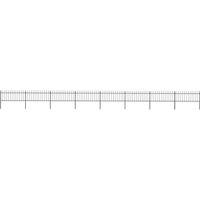 vidaXL Garden Fence With Spear Top Steel 13.6X0.8 M Black, Black