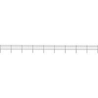vidaXL Garden Fence With Spear Top Steel 15.3X0.8 M Black, Black