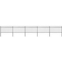 vidaXL Garden Fence With Spear Top Steel 8.5X1 M Black, Black