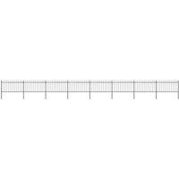 vidaXL Garden Fence With Spear Top Steel 13.6X1 M Black, Black