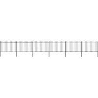 vidaXL Garden Fence With Spear Top Steel 10.2X1.2 M Black, Black