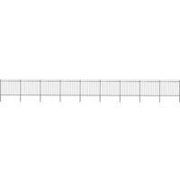 vidaXL Garden Fence With Spear Top Steel 15.3X1.5 M Black, Black