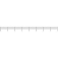 vidaXL Garden Fence With Hoop Top Steel 13.6X0.6 M Black, Black