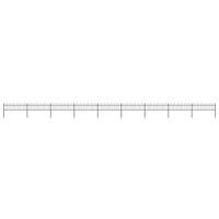 vidaXL Garden Fence With Hoop Top Steel 15.3X0.6 M Black, Black