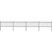 vidaXL Garden Fence With Hoop Top Steel 6.8X0.8 M Black, Black