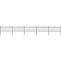 vidaXL Garden Fence With Hoop Top Steel 8.5X0.8 M Black, Black