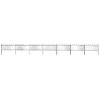 vidaXL Garden Fence With Hoop Top Steel 11.9X0.8 M Black, Black