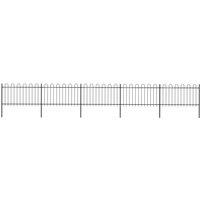 vidaXL Garden Fence With Hoop Top Steel 8.5X1 M Black, Black