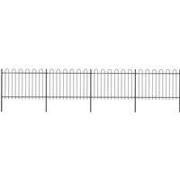 vidaXL Garden Fence With Hoop Top Steel 6.8X1.2 M Black, Black