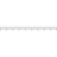 vidaXL Garden Fence With Spear Top Steel (0.75-1)x15.3 M Black, Black