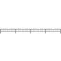 vidaXL Garden Fence With Spear Top Steel (1-1.25)x13.6 M Black, Black