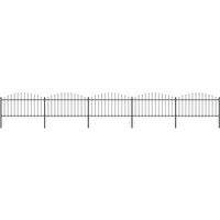 vidaXL Garden Fence With Spear Top Steel (1.25-1.5)x8.5 M Black, Black