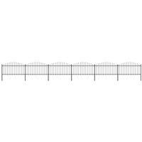 vidaXL Garden Fence With Spear Top Steel (1.25-1.5)x10.2 M Black, Black