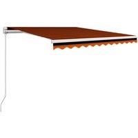vidaXL Manual Retractable Awning 350X250cm Orange And Brown, Orange