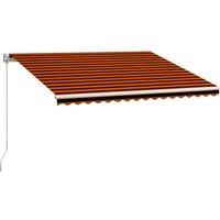vidaXL Manual Retractable Awning 450x300 cm Orange and Brown, Orange
