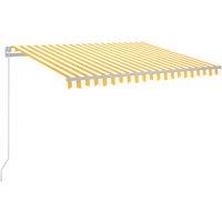 vidaXL Manual Retractable Awning With Led 300X250cm Yellow And White, Yellow