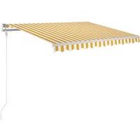 vidaXL Manual Retractable Awning 350X250cm Yellow And White, Yellow