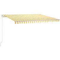vidaXL Manual Retractable Awning 450x300 cm Yellow and White, Yellow