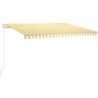 vidaXL Manual Retractable Awning with LED 400x350 cm Yellow and White, Yellow
