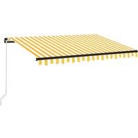 vidaXL Manual Retractable Awning 350X250cm Yellow And White, Yellow