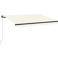 vidaXL Manual Retractable Awning With Led 350X250cm Cream, Cream