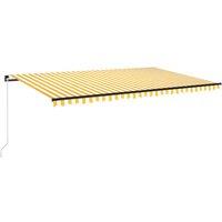vidaXL Manual Retractable Awning 500x300 cm Yellow and White, Yellow