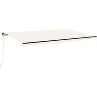 vidaXL Manual Retractable Awning 500x350 cm Cream, Cream
