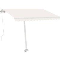 vidaXL Freestanding Manual Retractable Awning 300X250cm Cream, Cream