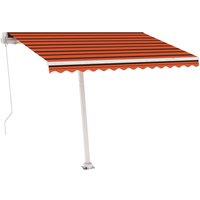 vidaXL Manual Retractable Awning With Led 300X250cm Orange And Brown, Orange
