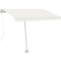 vidaXL Freestanding Manual Retractable Awning 350x250 cm Cream, Cream