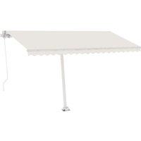 vidaXL Manual Retractable Awning With Led 400X300cm Cream, Cream