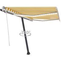 vidaXL Manual Retractable Awning With Led 350X250cm Yellow And White, Yellow
