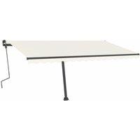 vidaXL Manual Retractable Awning With Led 400X300cm Cream, Cream