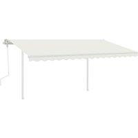 vidaXL Manual Retractable Awning With Posts 4X3 M Cream, Cream