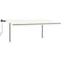 vidaXL Manual Retractable Awning With Posts 3.5X2.5 M Cream, Cream