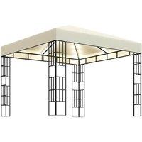 vidaXL Gazebo With Led String Lights 3X3 M Cream, Cream
