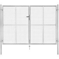 vidaXL Garden Gate Galvanised Steel 306X225cm Silver, Silver